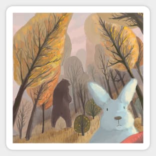 Bear Rabbit Woods Nature Sticker